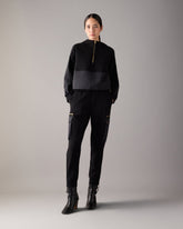GOLD SERIES MIXED MEDIA HOODIE IN NEOPRENE-BLACK