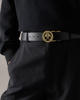 GOLD SERIES CIRCULAR LOGO ICON LEATHER BELT-GOLD