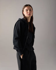 ROSLYN BUNNY HOODIE-BLACK