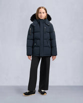 KIDS UNISEX ORIGINAL SHEARLING TRIM 3Q JACKET-NAVY-BLACK