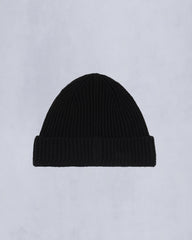 LOGO RIBBED BEANIE-BLACK