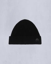 LOGO RIBBED BEANIE-BLACK