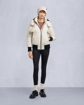 ORIGINAL DEBBIE SHEARLING TRIM BOMBER JACKET-ALABASTER