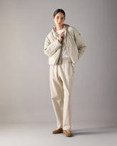 TEGAN DOWN BOMBER JACKET-ALABASTER MONOGRAM/ALABASTER