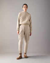 MIXED MEDIA NEOPRENE JOGGERS-OAT MELANGE
