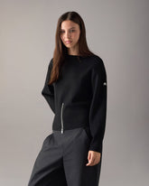 CORNER CREWNECK KNIT SWEATSHIRT-BLACK