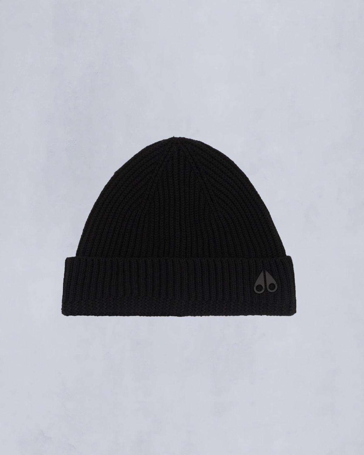 LOGO RIBBED BEANIE-BLACK