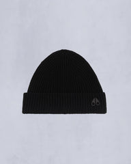 LOGO RIBBED BEANIE-BLACK
