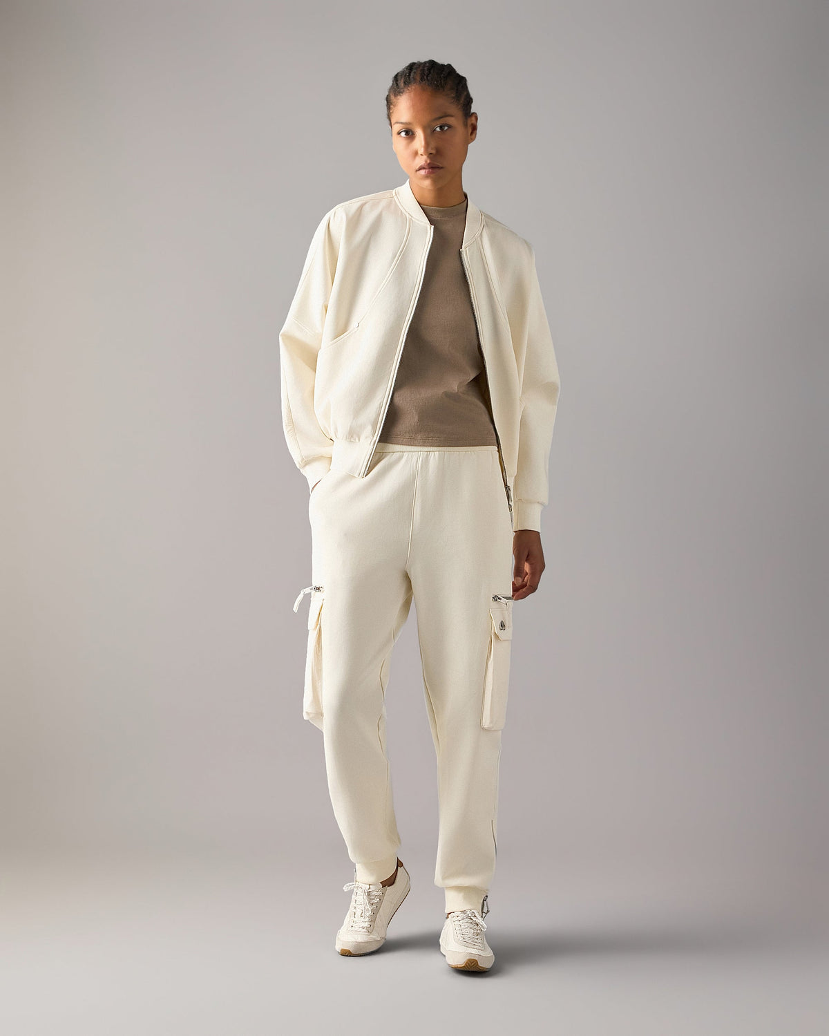 MIXED MEDIA JOGGERS-PLASTER